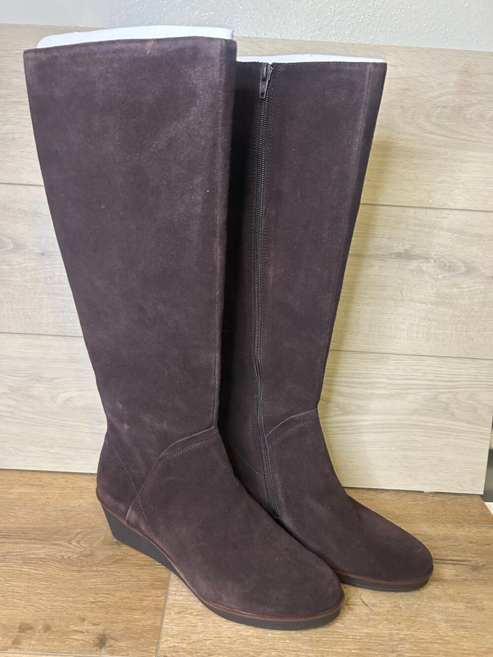 Aerosoles Womens Binocular Tall Riding Knee-High Boots Dark Brown Suede 9.5M
